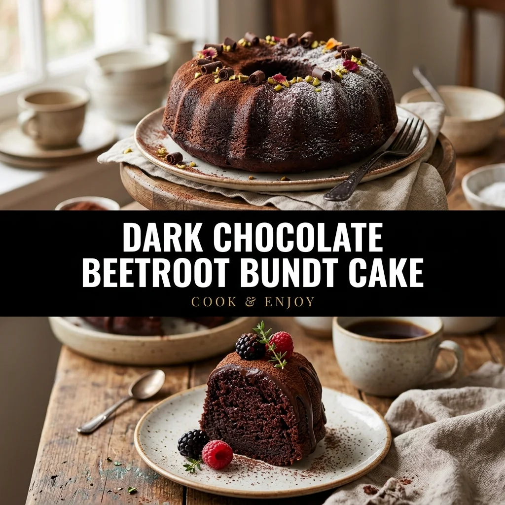 Dark Chocolate Beetroot Bundt Cake food illustration