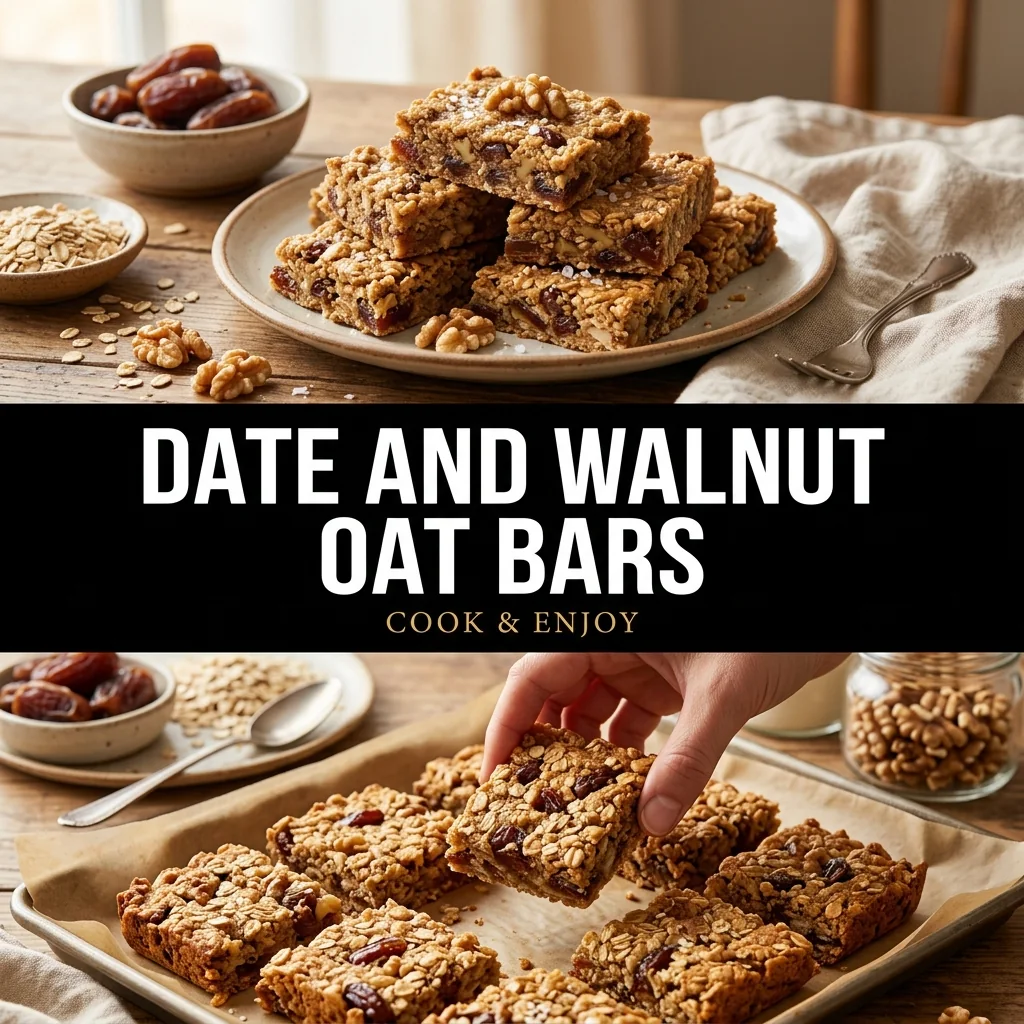 Date and Walnut Oat Bars food illustration