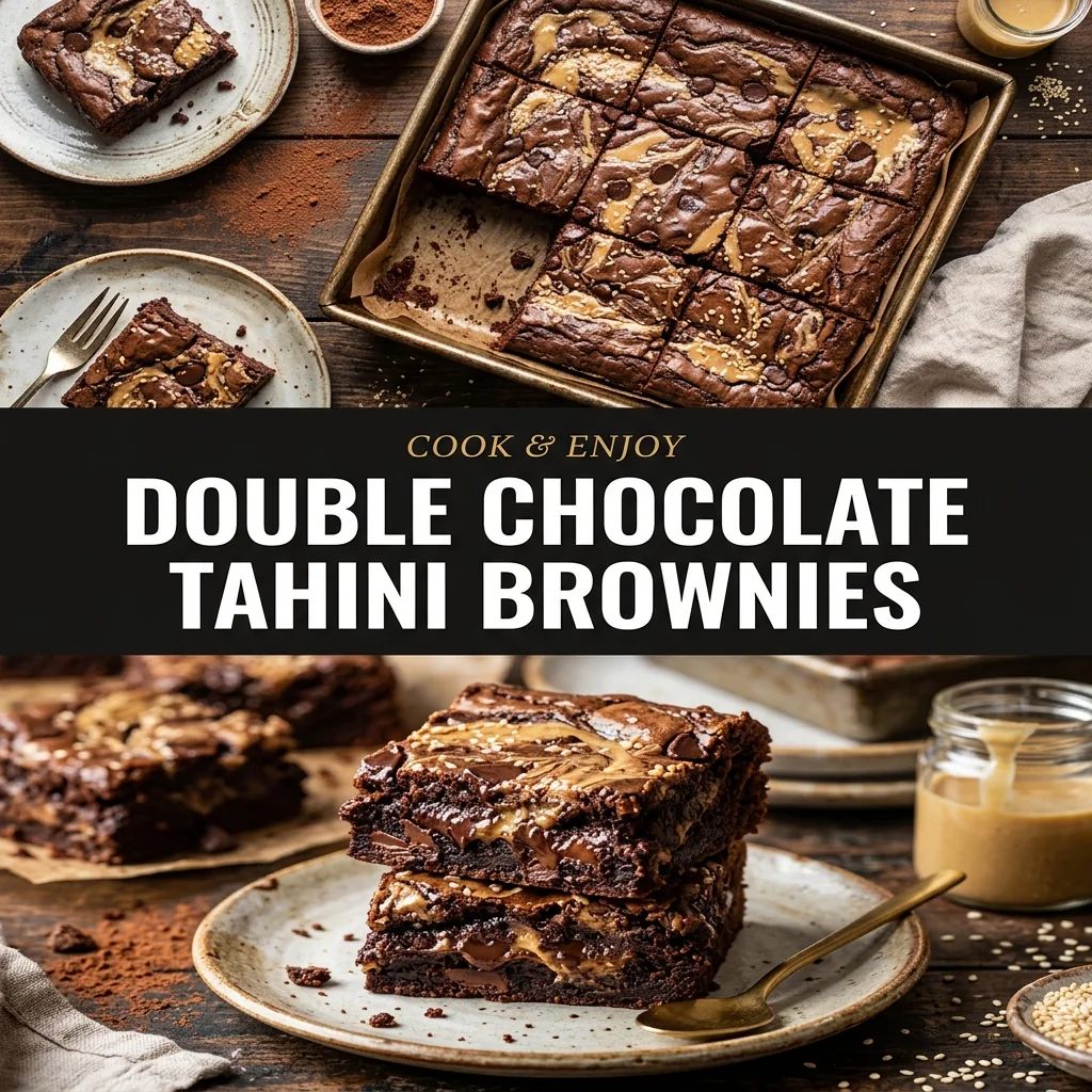 Double Chocolate Tahini Brownies food illustration