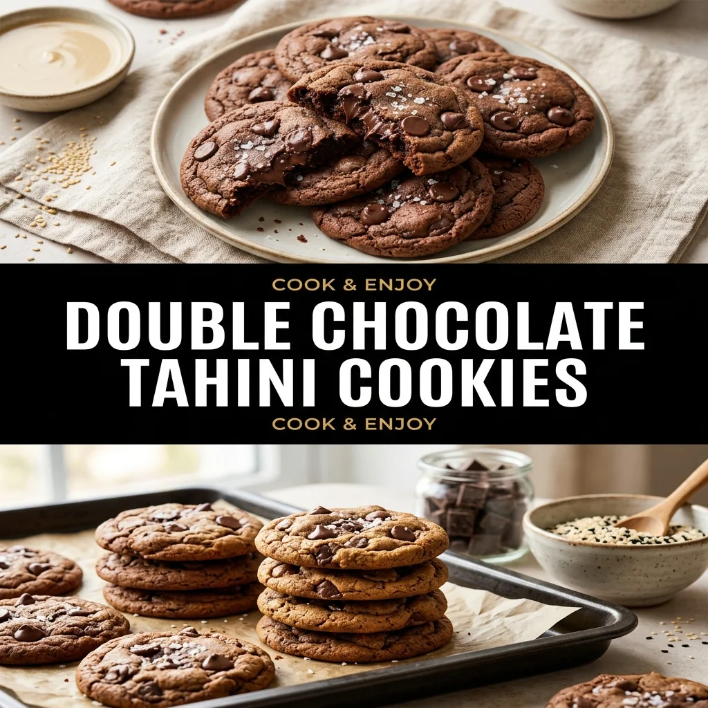 Double Chocolate Tahini Cookies food illustration