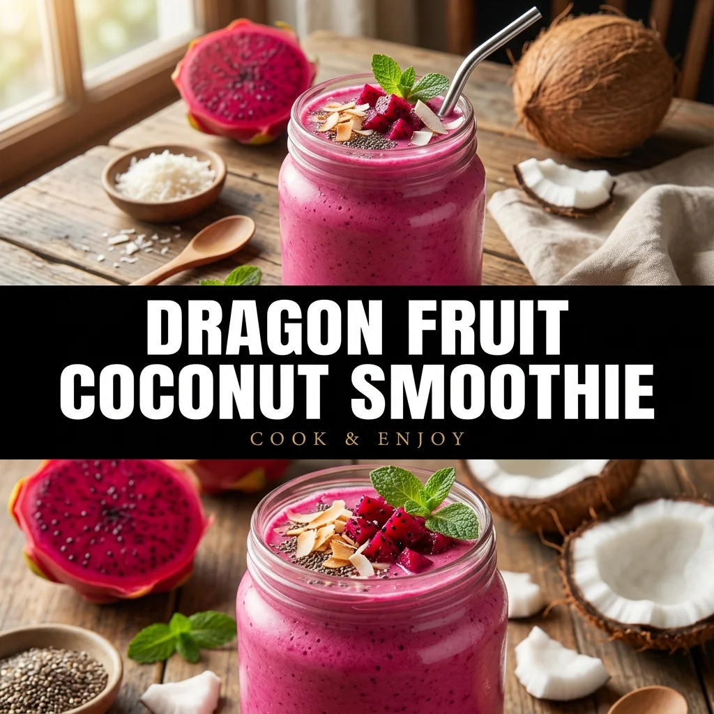 Dragon Fruit Coconut Smoothie food illustration