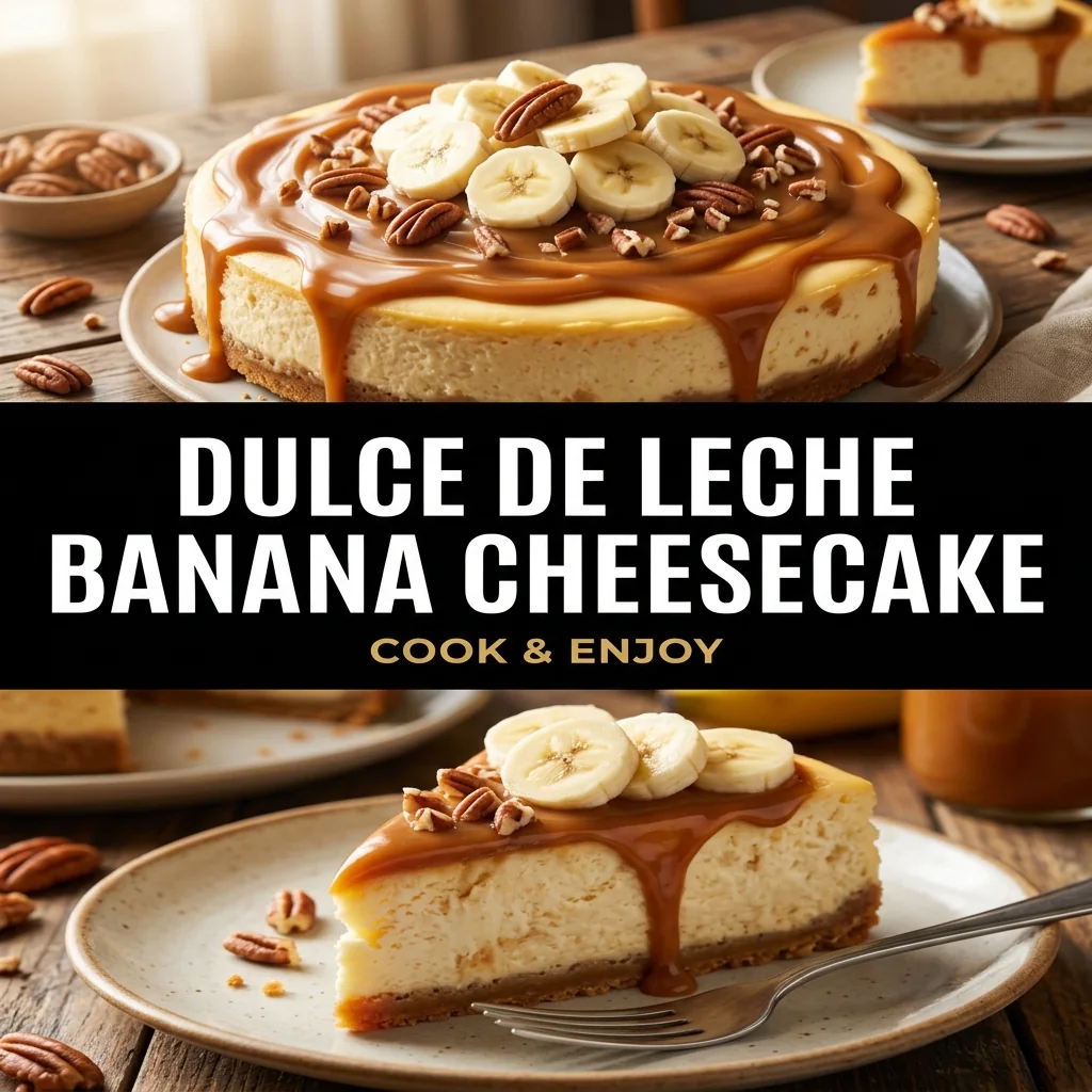 Dulce de Leche Banana Cheesecake food illustration
