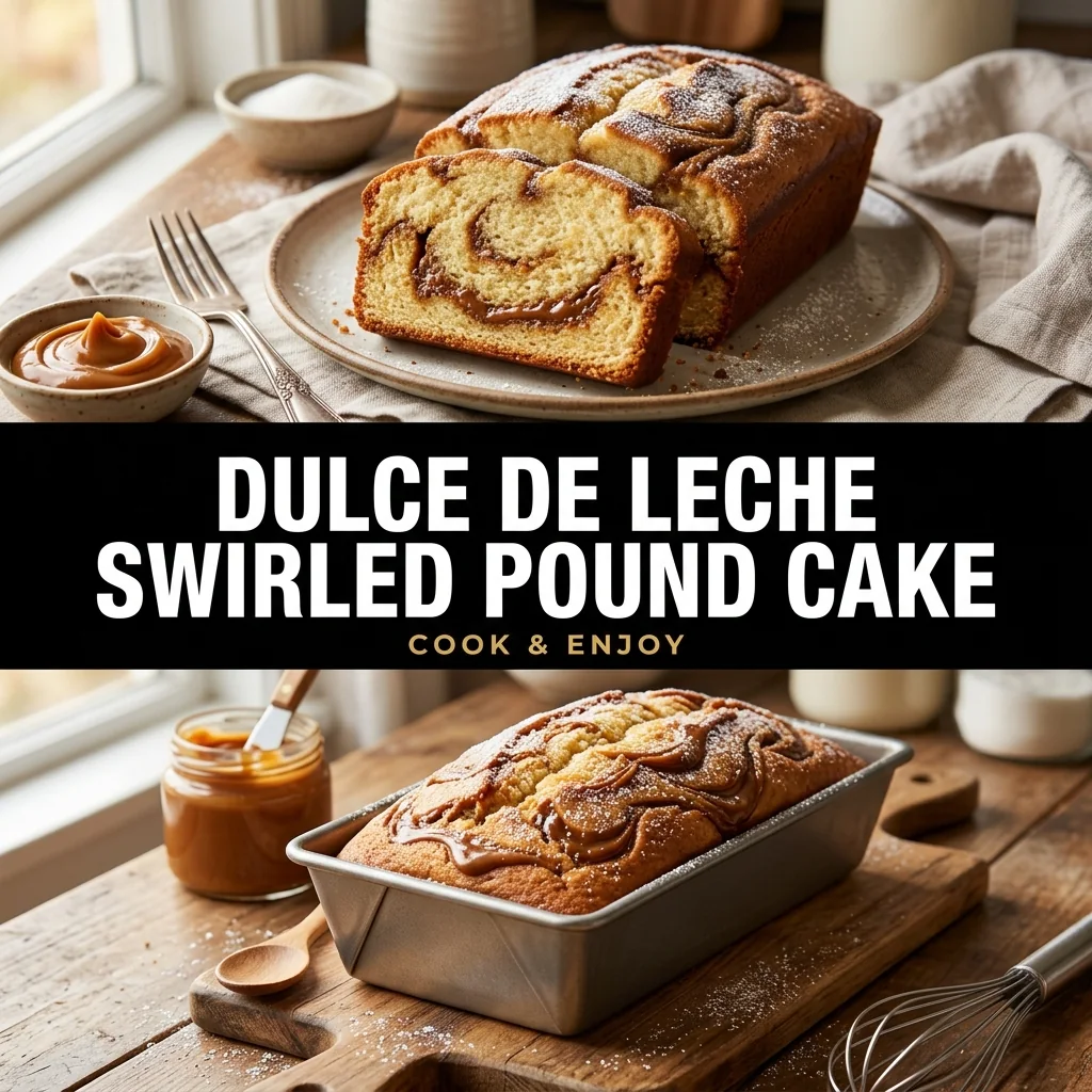 Dulce de Leche Swirled Pound Cake food illustration