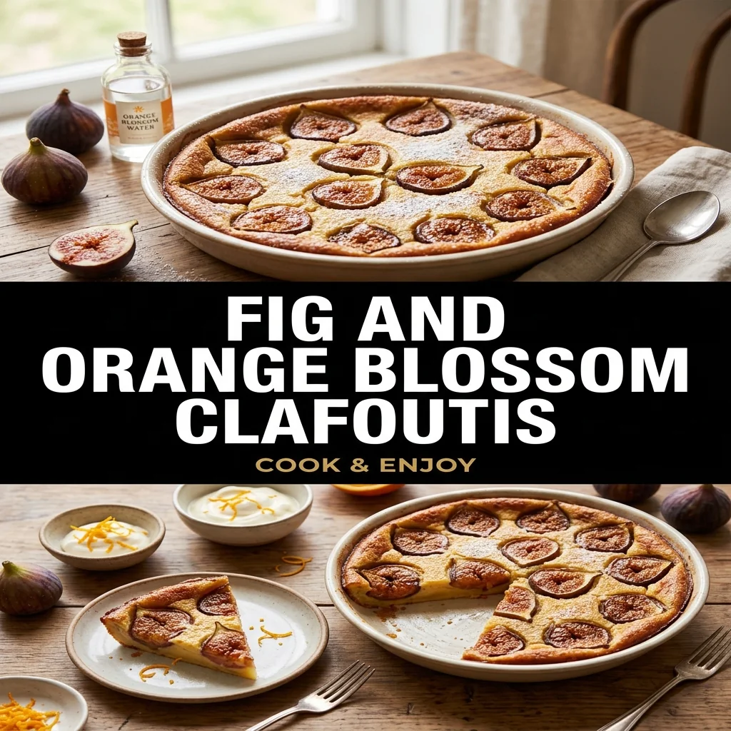 Fig and Orange Blossom Clafoutis food illustration
