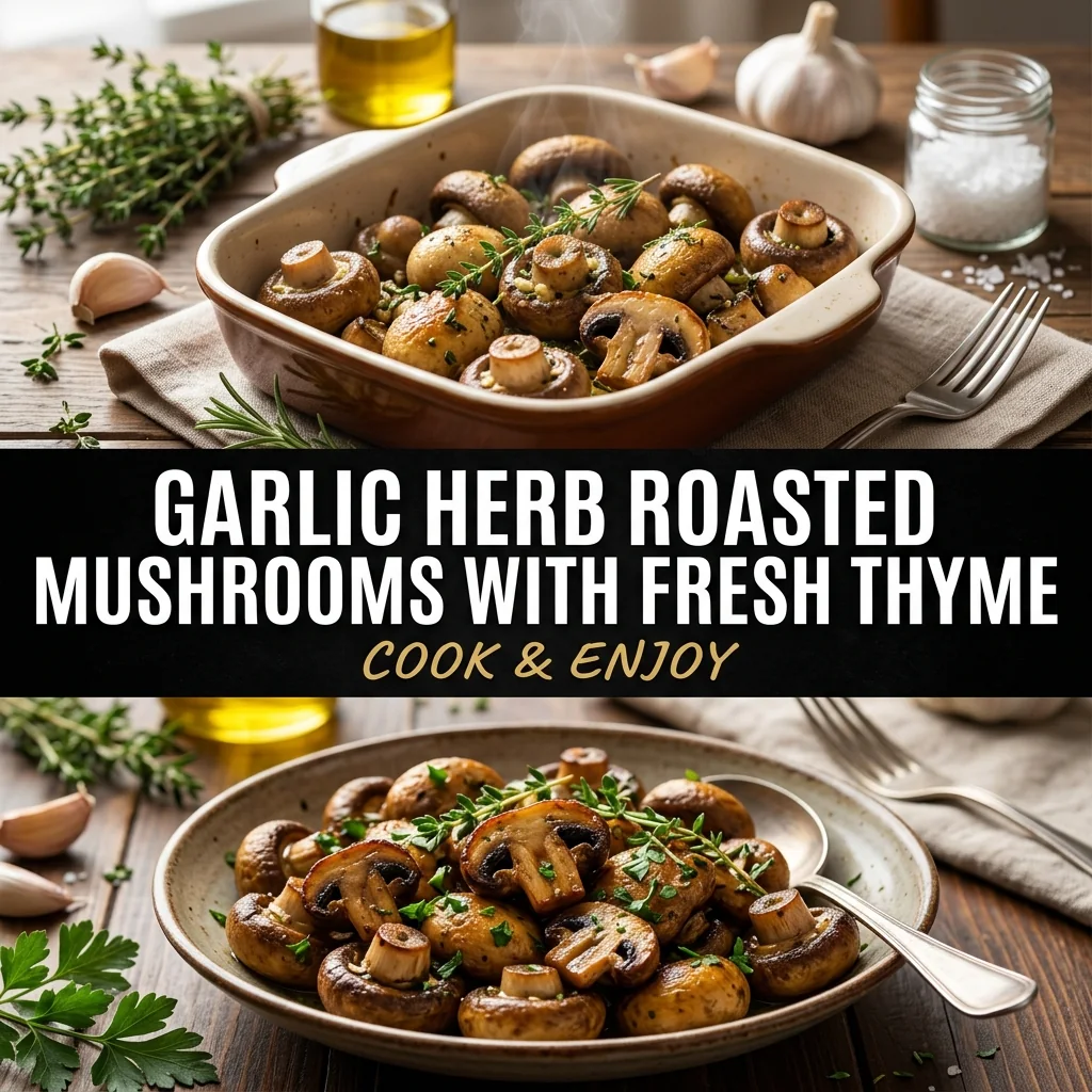 Garlic Herb Roasted Mushrooms with Fresh Thyme food illustration