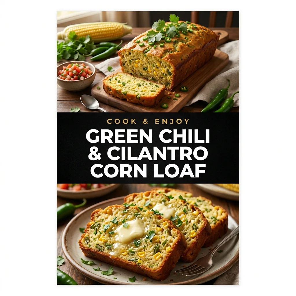 Green Chili and Cilantro Corn Loaf food illustration