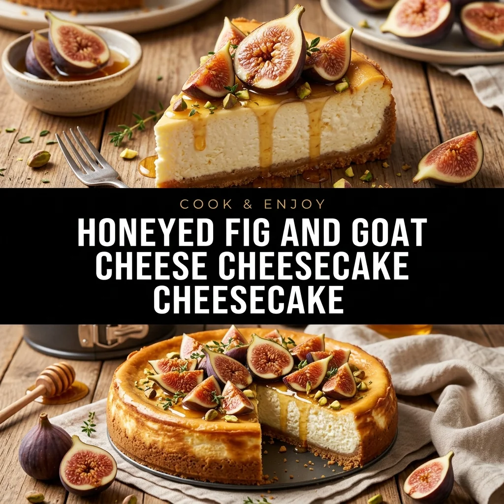 Honeyed Fig and Goat Cheese Cheesecake food illustration