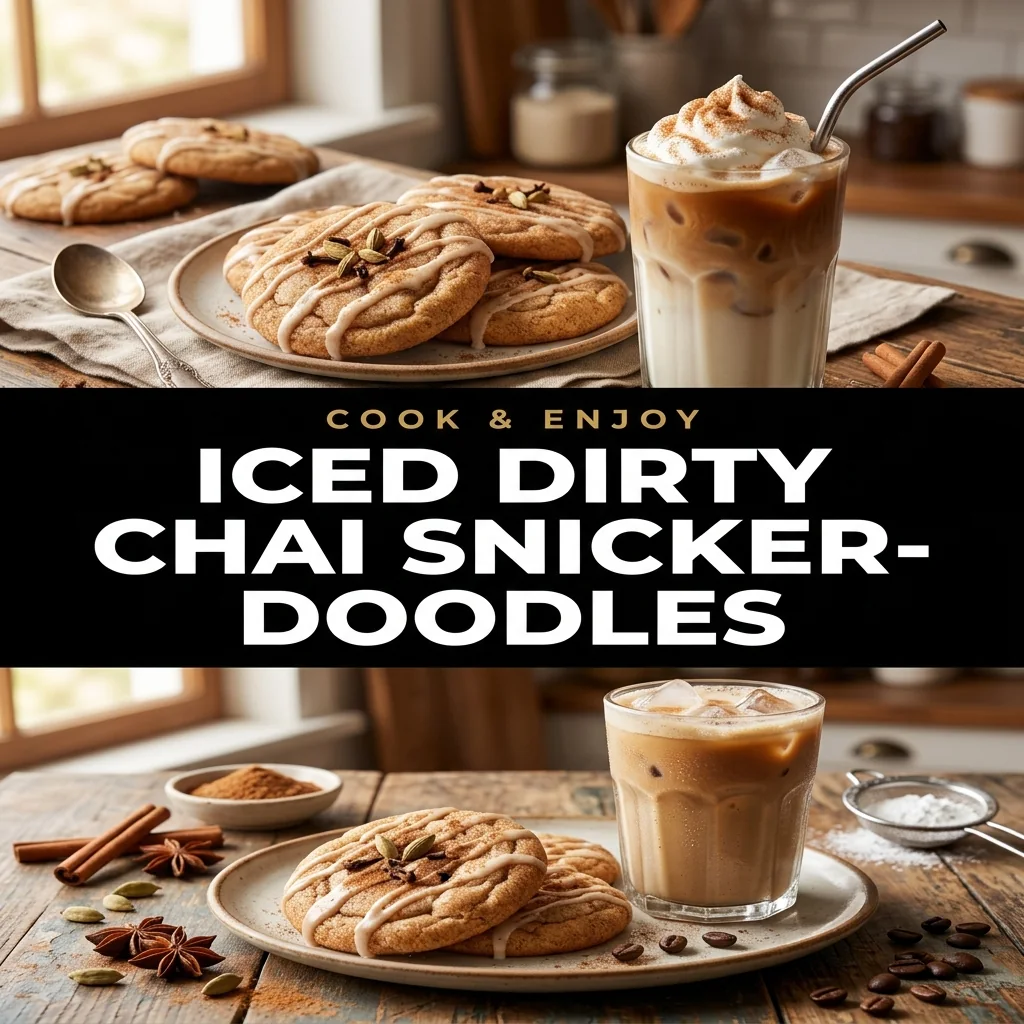 Iced Dirty Chai Snickerdoodles food illustration