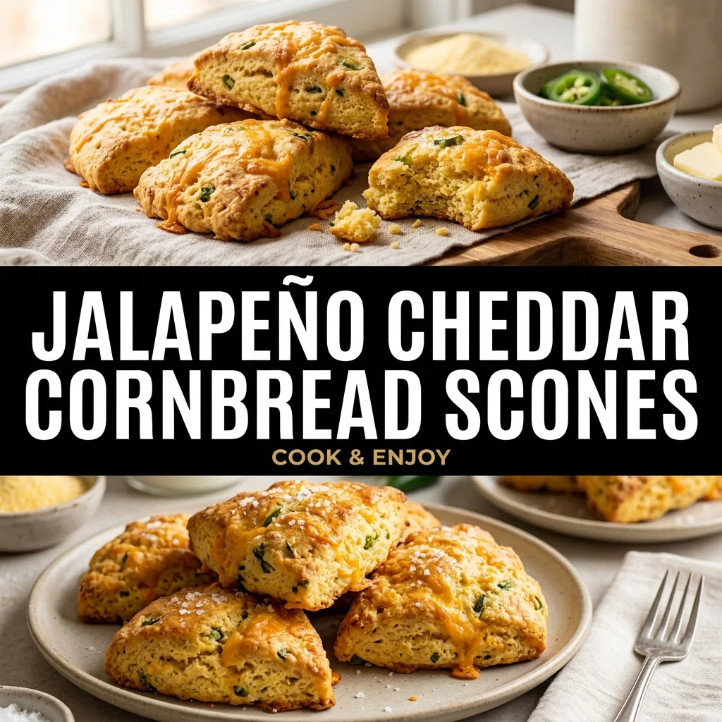 Jalapeño Cheddar Cornbread Scones food illustration