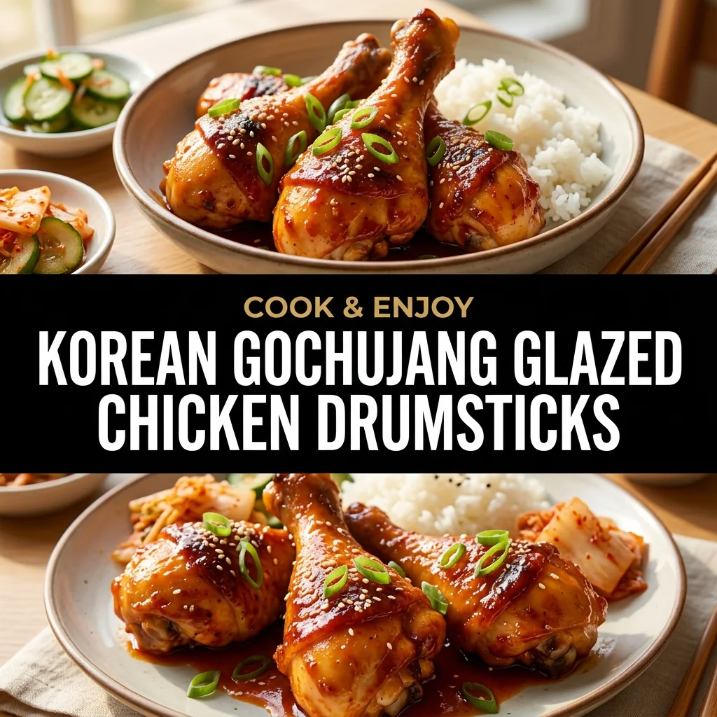 Korean Gochujang Glazed Chicken Drumsticks food illustration