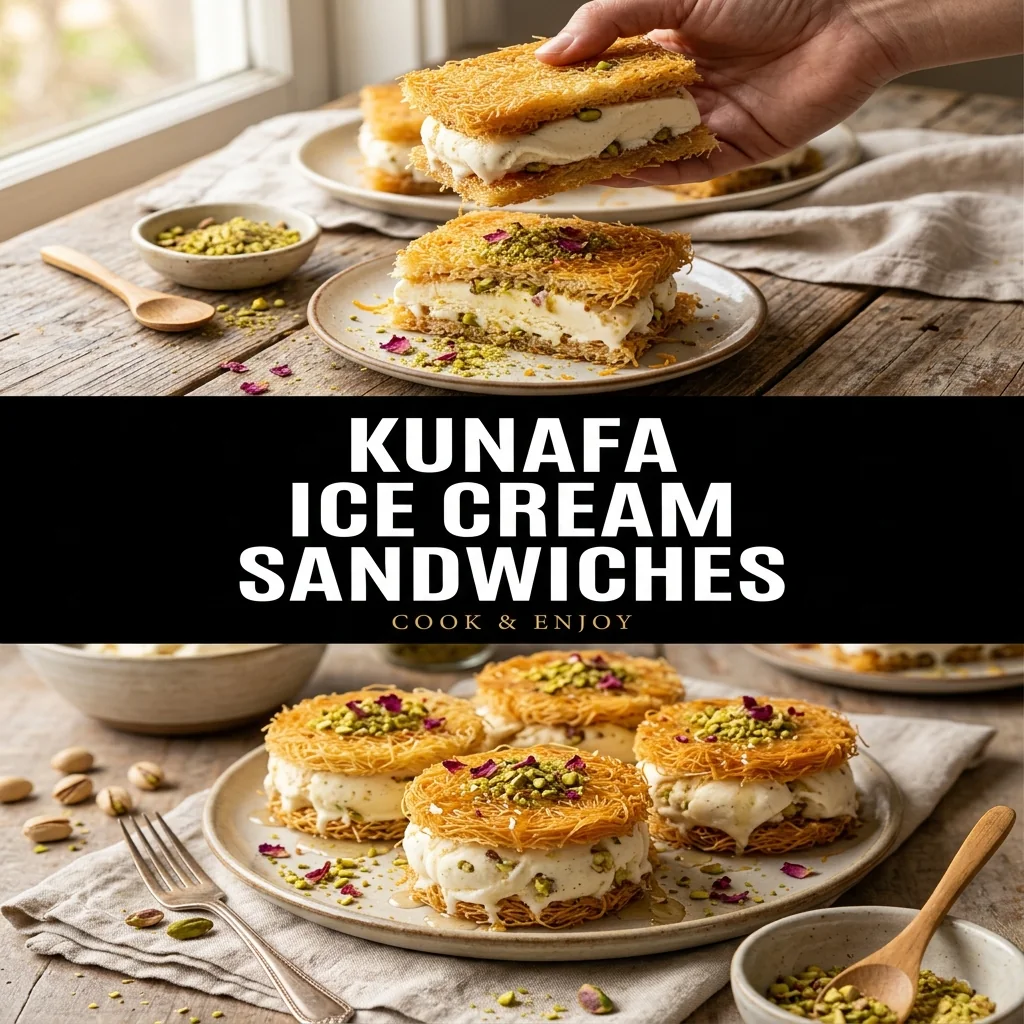 Kunafa Ice Cream Sandwiches food illustration