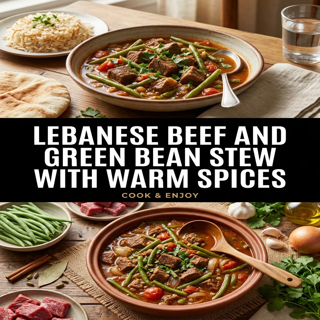 Lebanese Beef and Green Bean Stew with Warm Spices food illustration