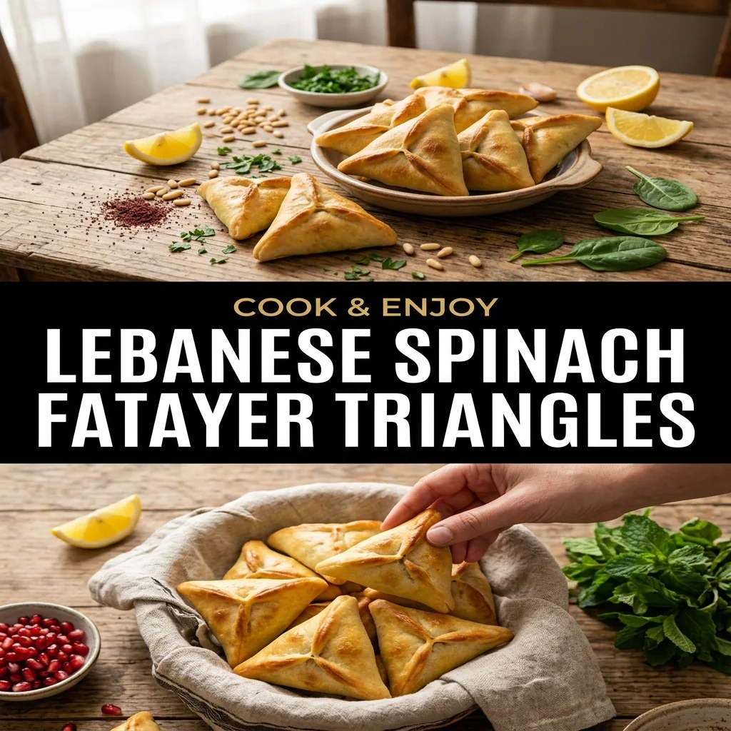 Lebanese Spinach Fatayer Triangles food illustration