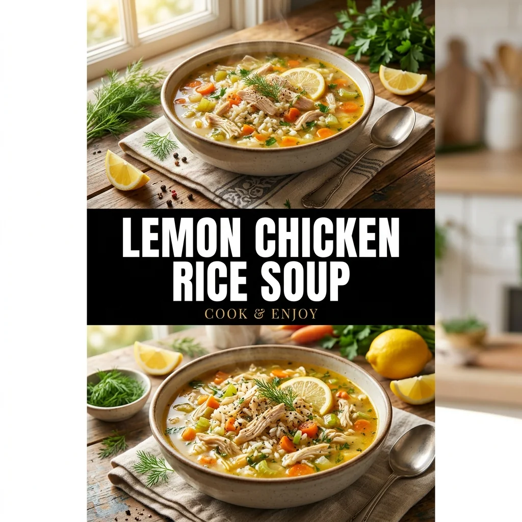 Lemon Chicken Rice Soup recipe poster