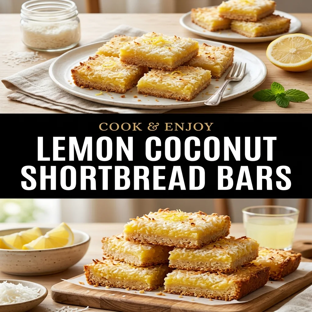 Lemon Coconut Shortbread Bars recipe poster