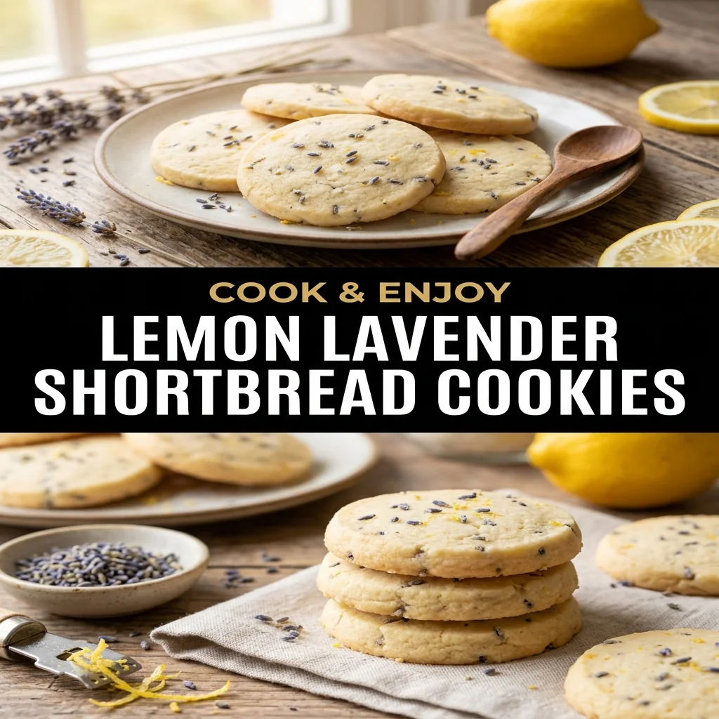 Lemon Lavender Shortbread Cookies food illustration