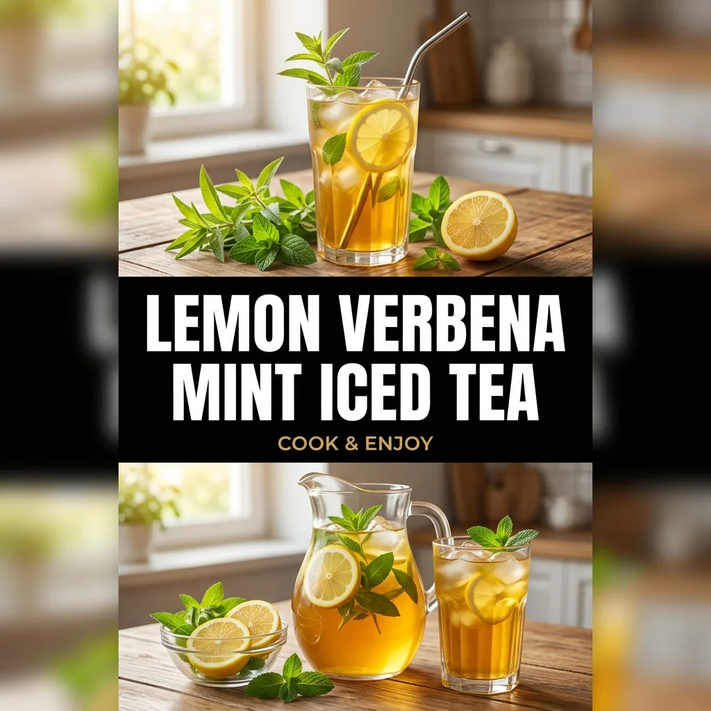Lemon Verbena Mint Iced Tea food illustration