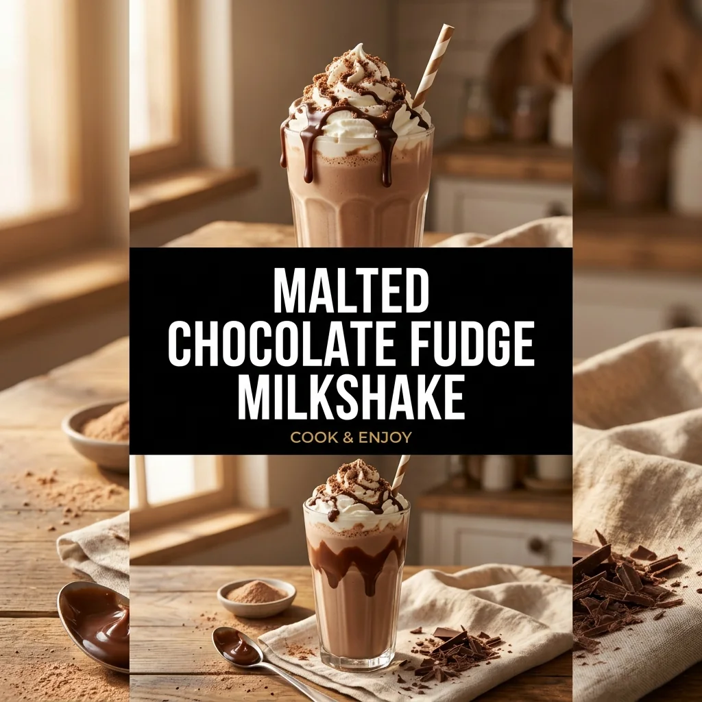 Malted Chocolate Fudge Milkshake food illustration