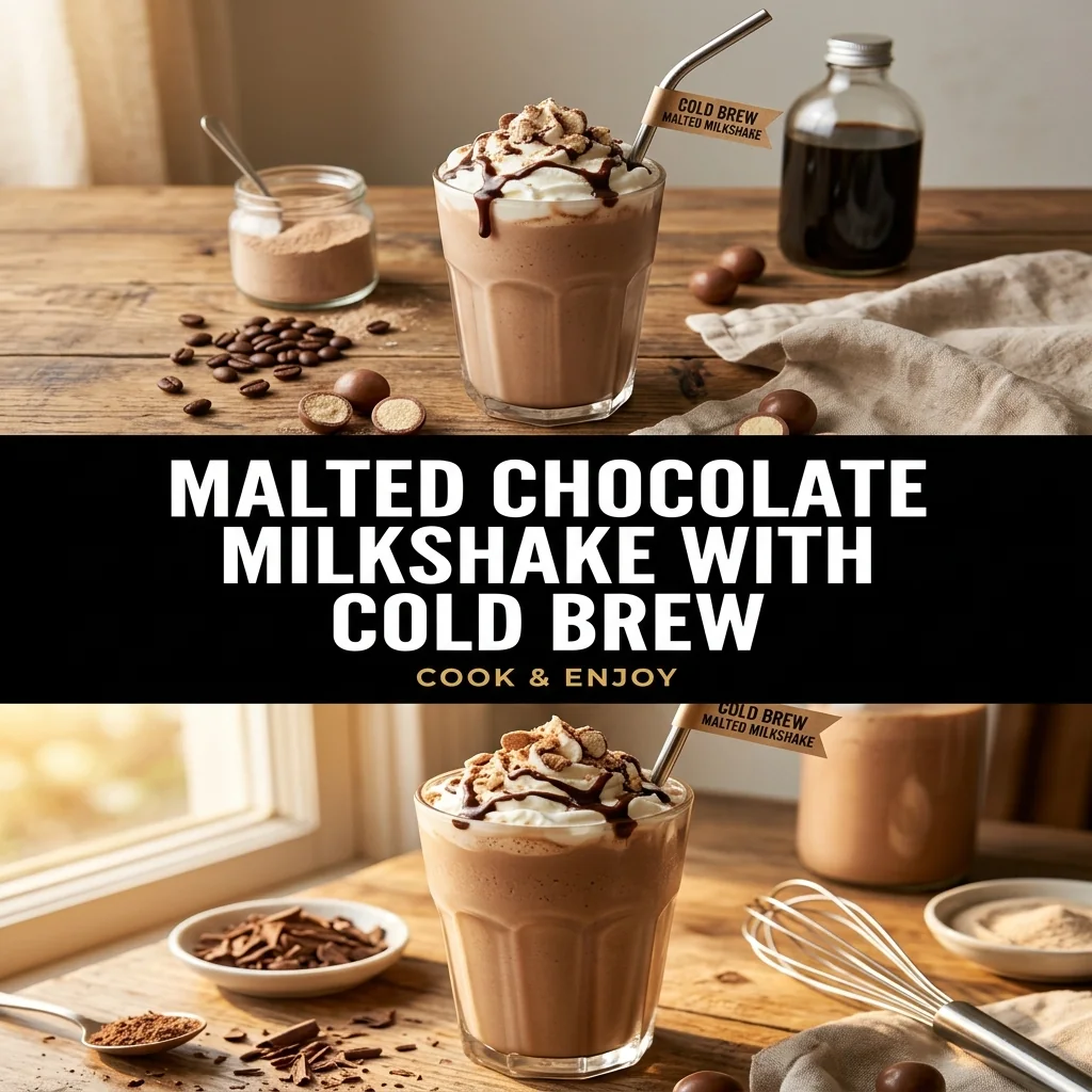 Malted Chocolate Milkshake with Cold Brew food illustration