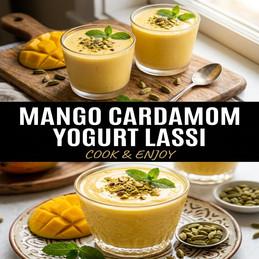 Mango Cardamom Yogurt Lassi recipe poster