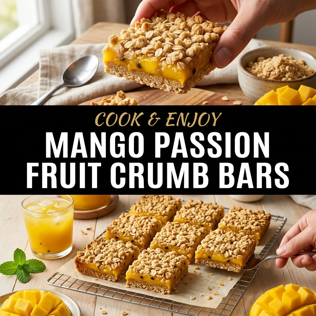 Mango Passion Fruit Crumb Bars food illustration