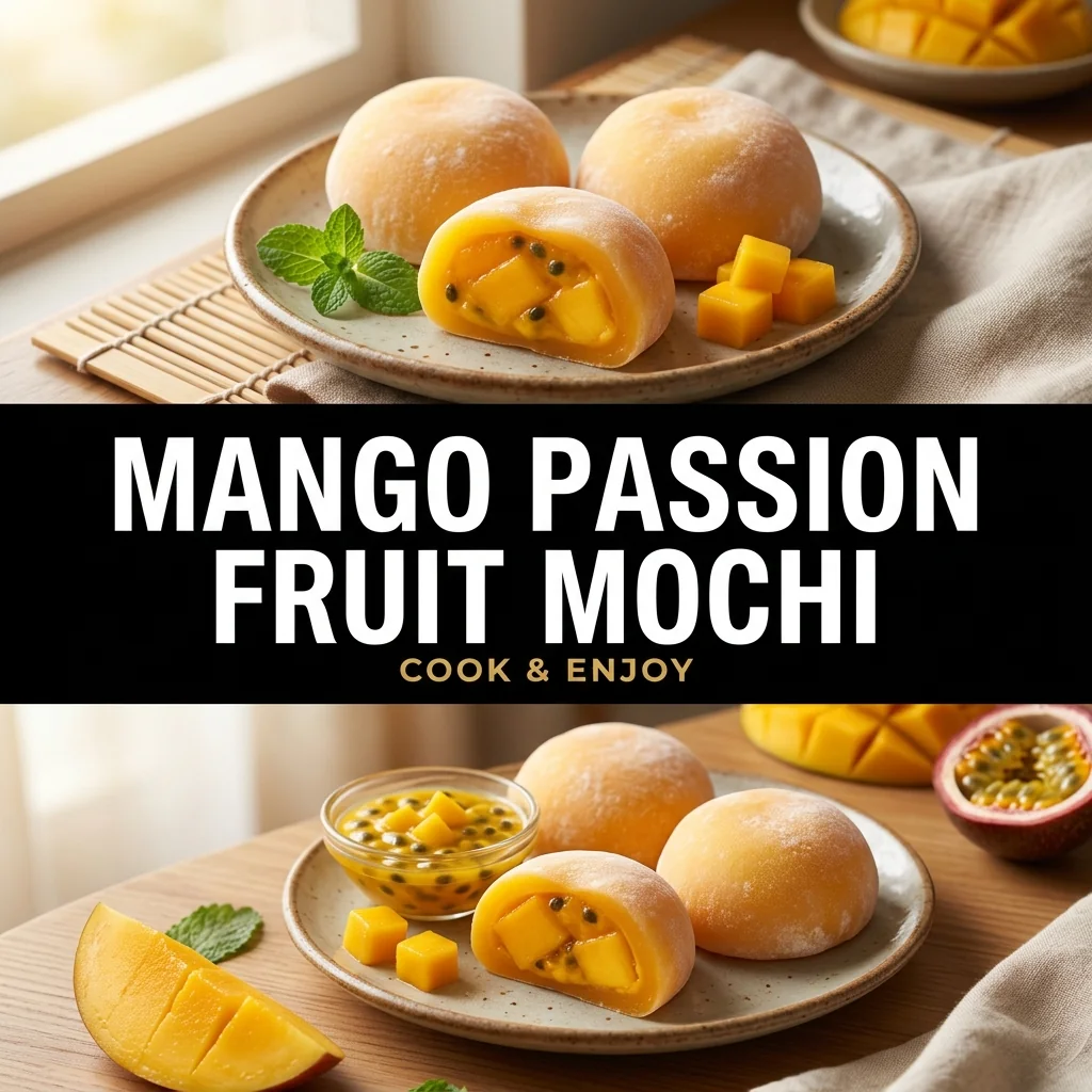 Mango Passion Fruit Mochi food illustration