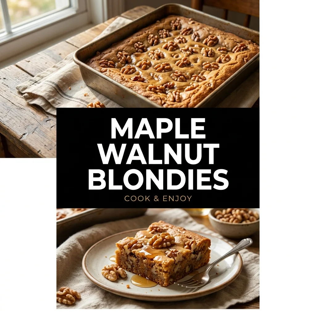 Maple Walnut Blondies recipe poster