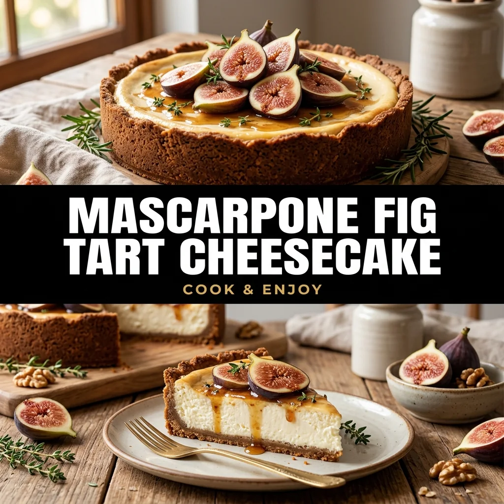 Mascarpone Fig Tart Cheesecake food illustration