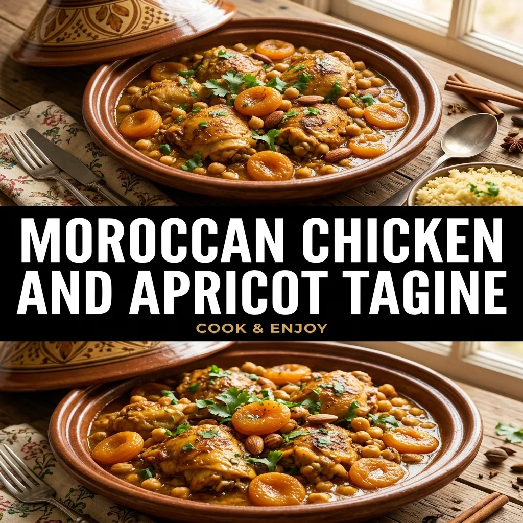 Moroccan Chicken and Apricot Tagine food illustration
