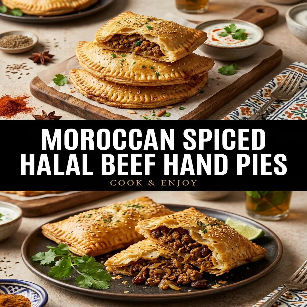 Moroccan Spiced Halal Beef Hand Pies food illustration