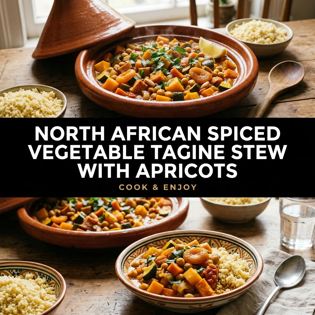 North African Spiced Vegetable Tagine Stew with Apricots food illustration