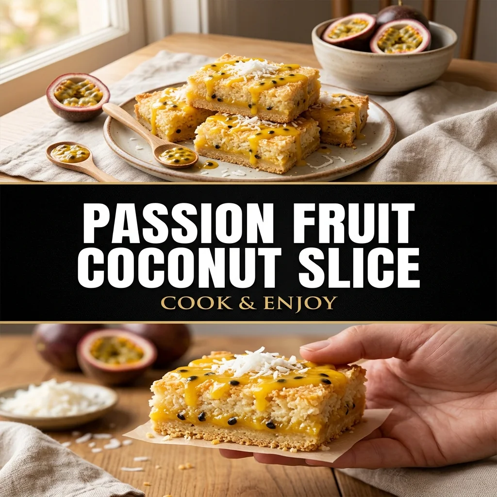 Passion Fruit Coconut Slice food illustration