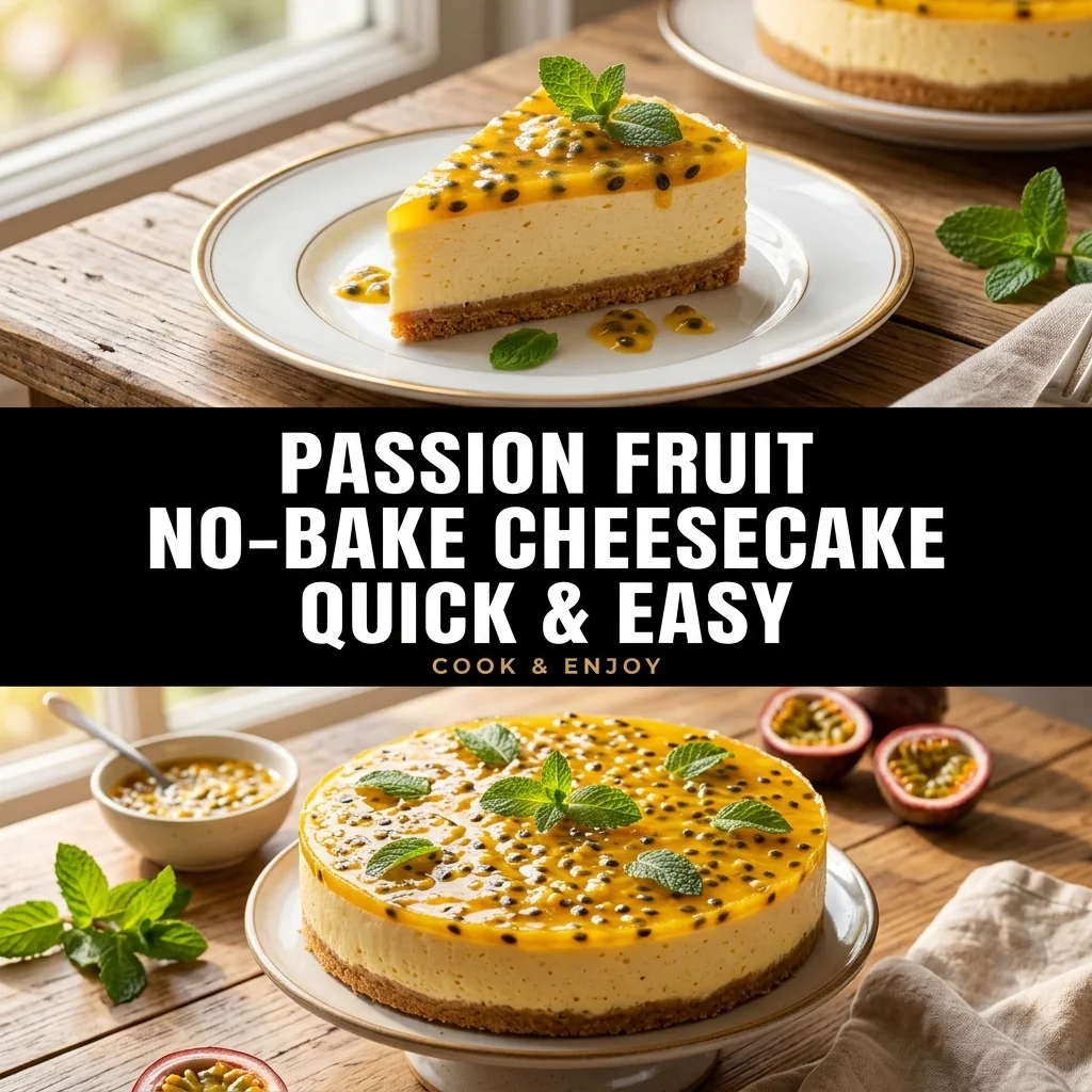 Passion Fruit No-Bake Cheesecake food illustration