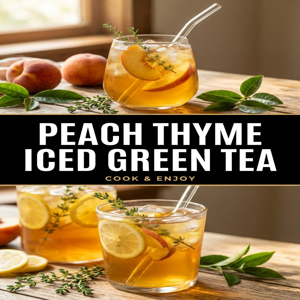 Peach Thyme Iced Green Tea food illustration