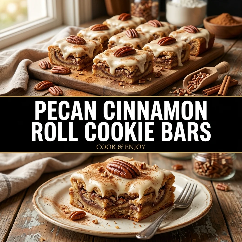 Pecan Cinnamon Roll Cookie Bars food illustration