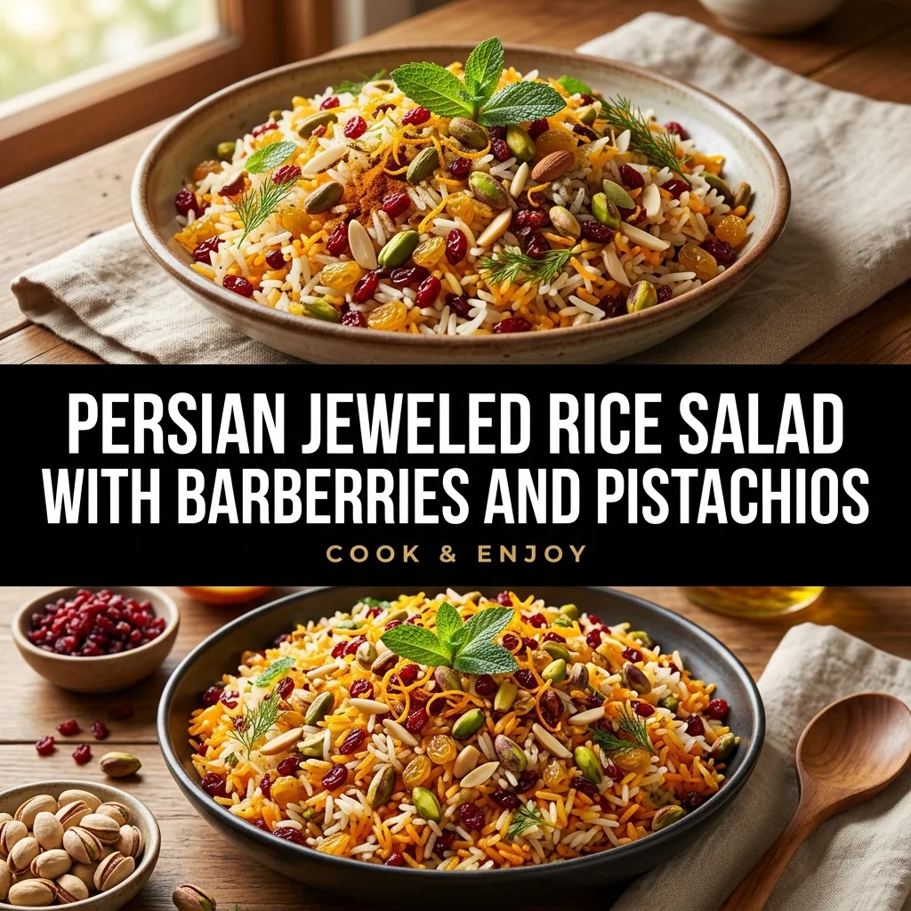 Persian Jeweled Rice Salad with Barberries and Pistachios food illustration