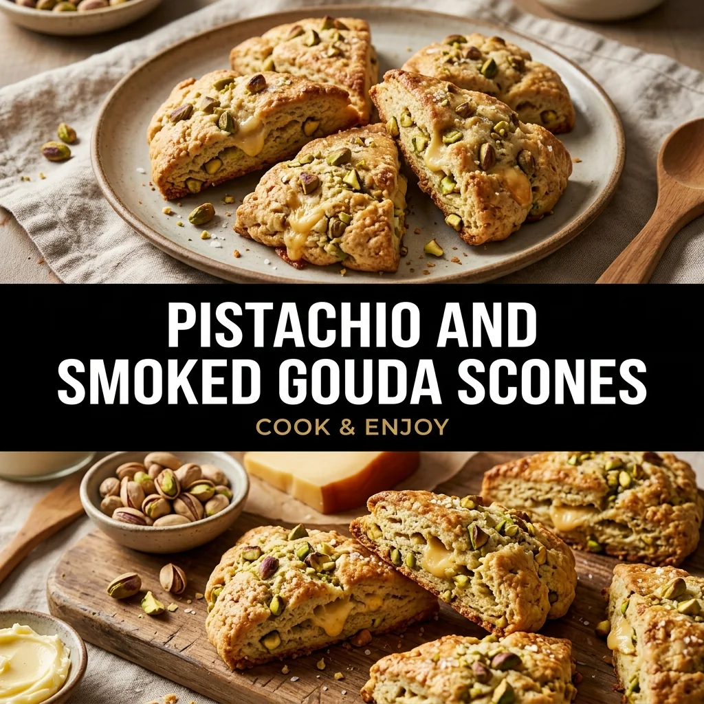 Pistachio and Smoked Gouda Scones food illustration