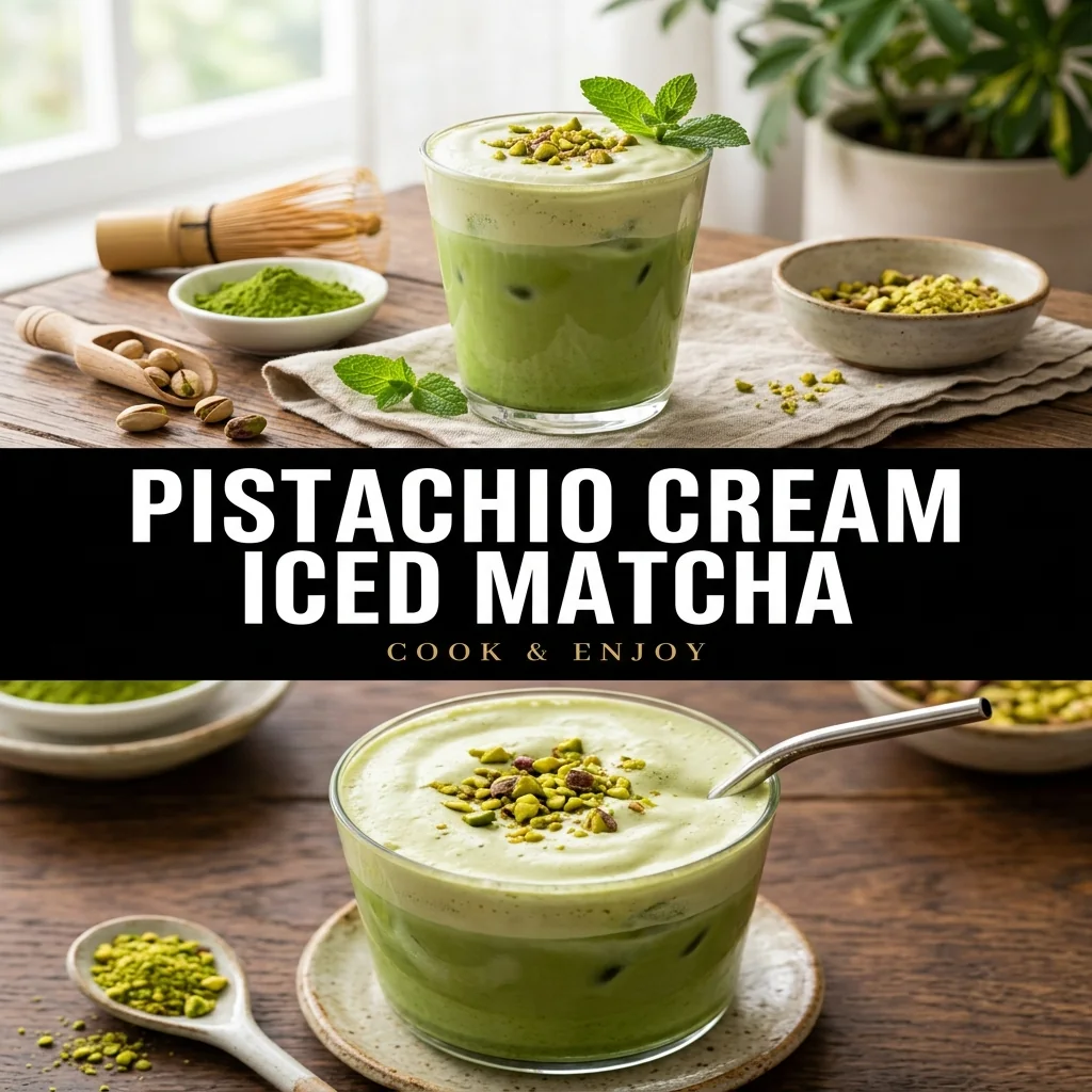 Pistachio Cream Iced Matcha recipe poster