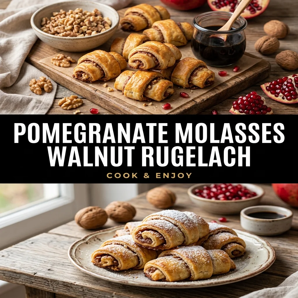 Pomegranate Molasses Walnut Rugelach food illustration
