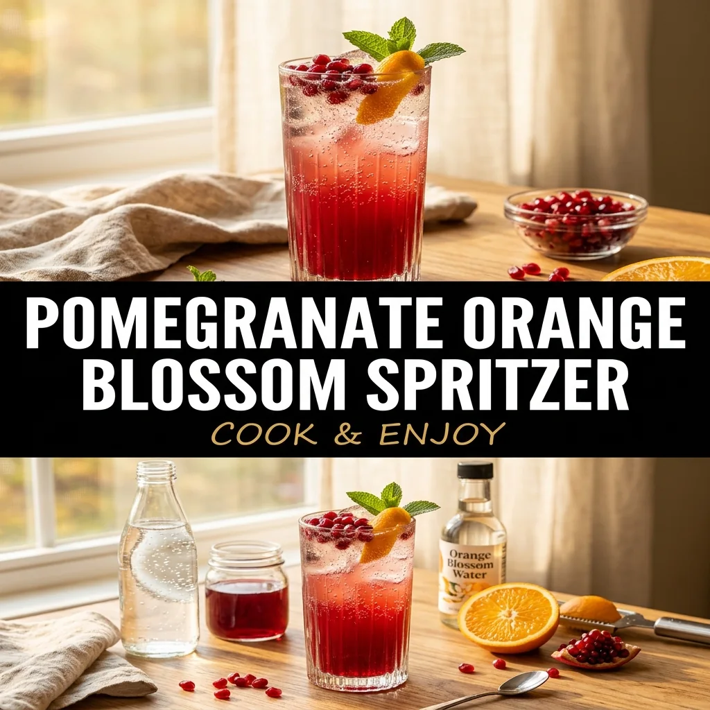 Pomegranate Orange Blossom Spritzer recipe poster