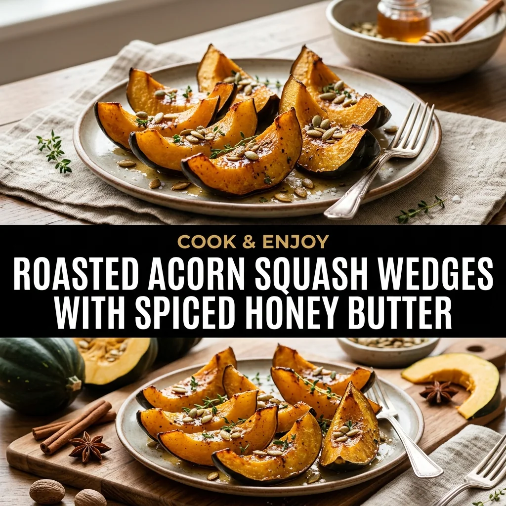 Roasted Acorn Squash Wedges with Spiced Honey Butter food illustration