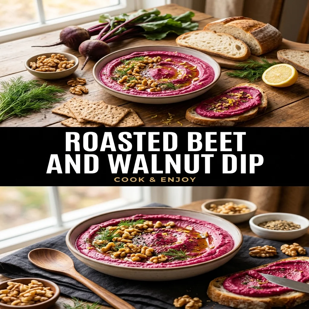 Roasted Beet and Walnut Dip food illustration