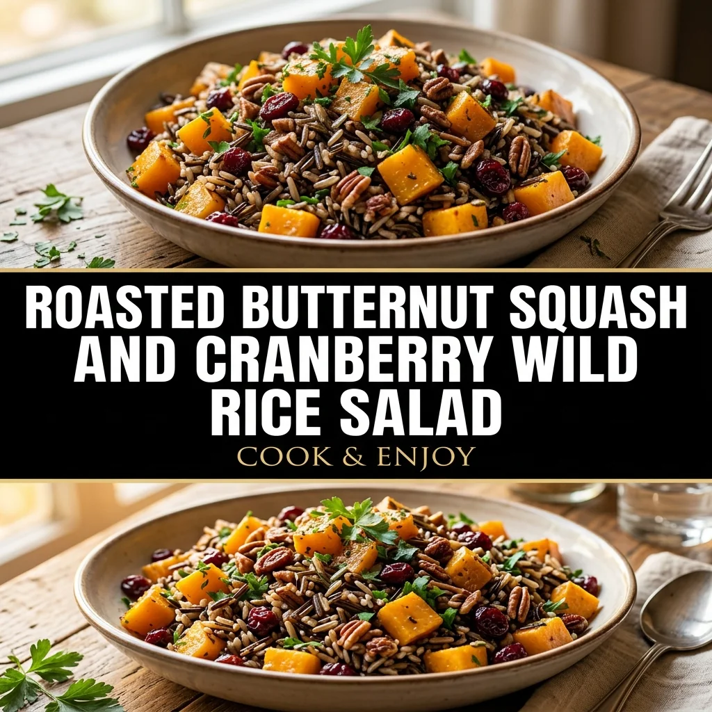 Roasted Butternut Squash and Cranberry Wild Rice Salad food illustration