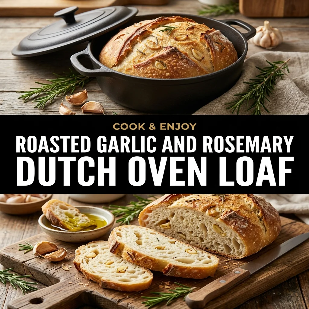 Roasted Garlic and Rosemary Dutch Oven Loaf food illustration