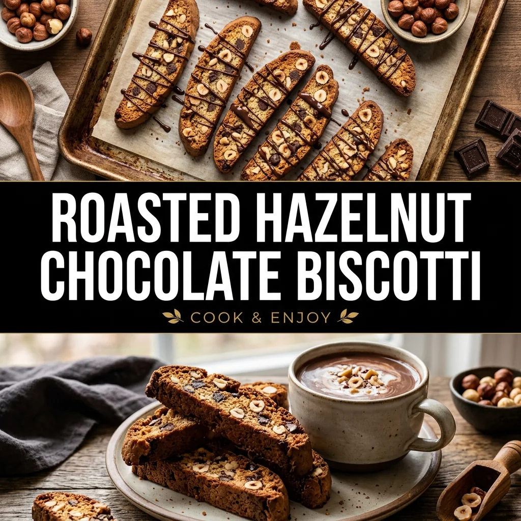Roasted Hazelnut Chocolate Biscotti food illustration