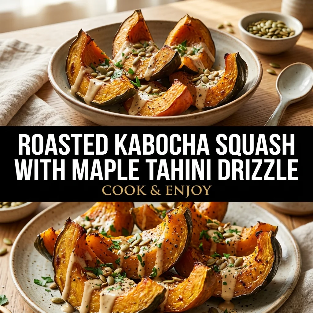 Roasted Kabocha Squash with Maple Tahini Drizzle food illustration