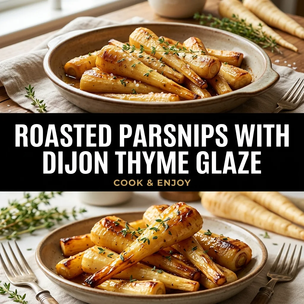 Roasted Parsnips with Dijon Thyme Glaze food illustration