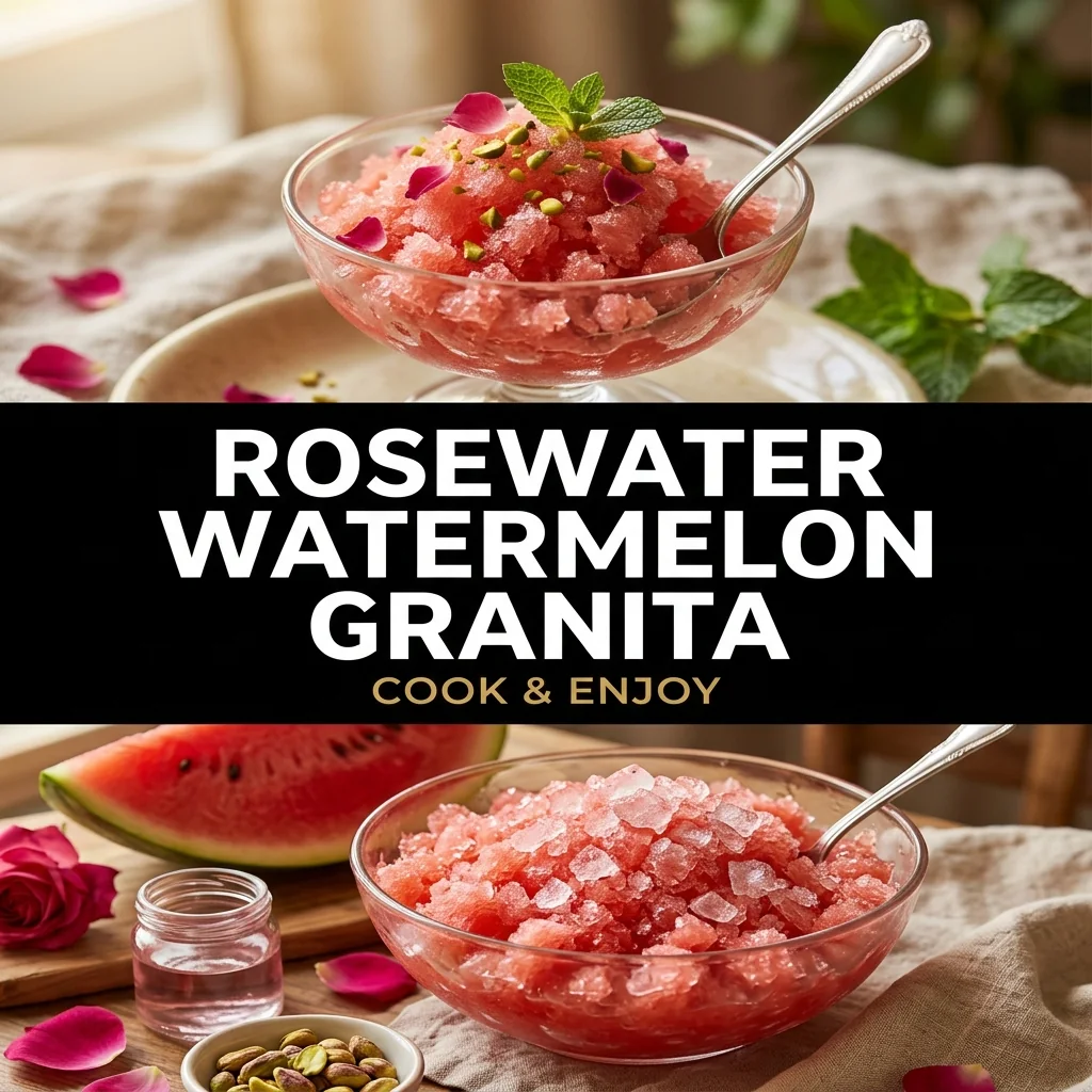 Rosewater Watermelon Granita food illustration