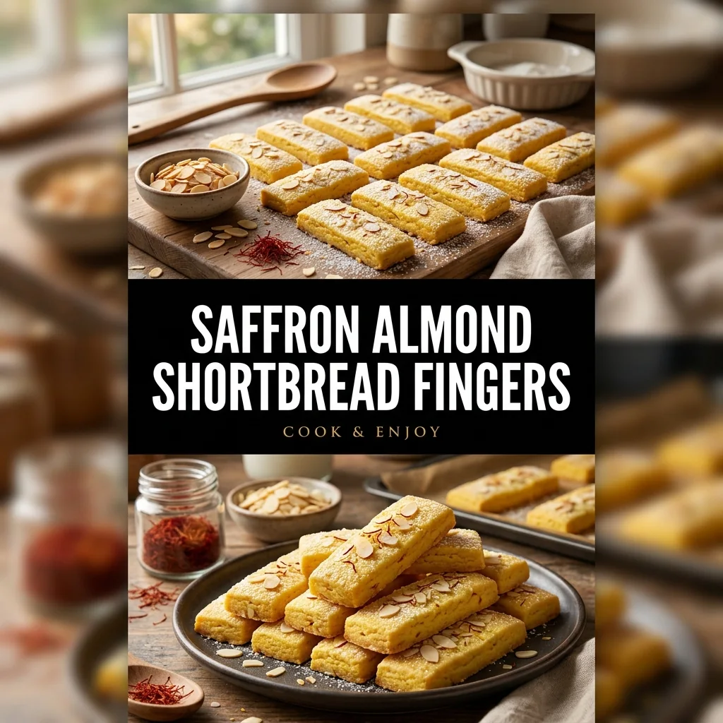 Saffron Almond Shortbread Fingers food illustration