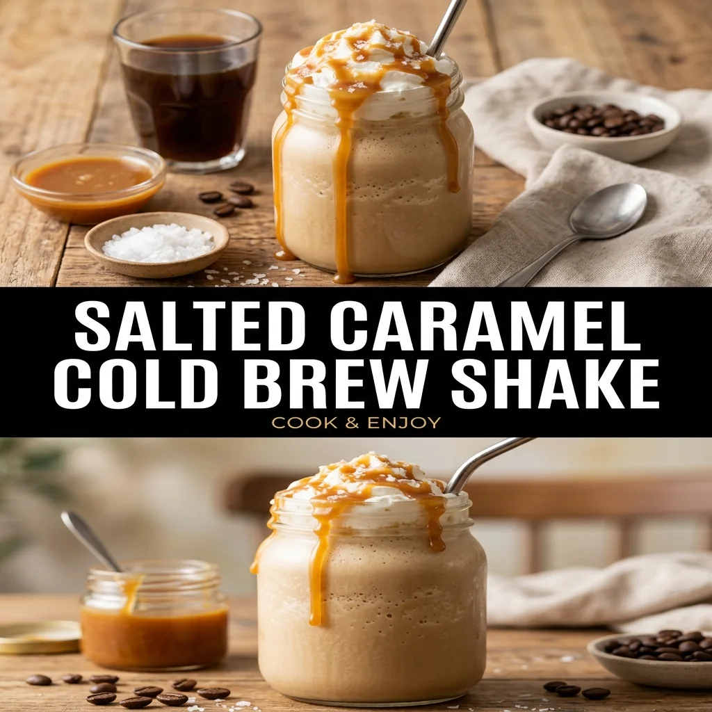 Salted Caramel Cold Brew Shake recipe poster